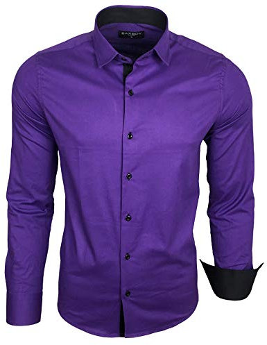 Baxboy B-500 Chemise à manches longues pour homme, lilas, XL