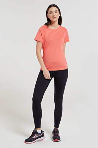 Mountain Warehouse Quick Dry Womens T-Shirt - Comfortable & Lightweight Ladies IsoCool Tee Shirt - Spring Summer, Walking, Holiday & Outdoors Coral Women's Size 8