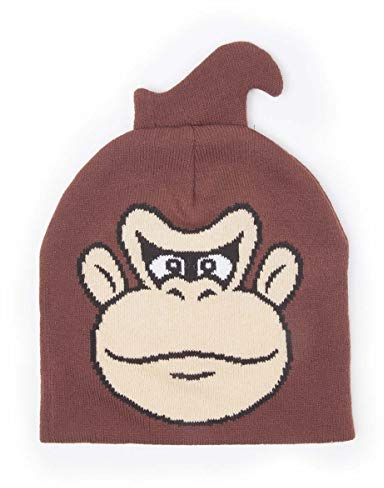 Meroncourt Unisex Nintendo Donkey Kong Face Cuffless Beanie One Size Brown, braun, Einheitsgröße