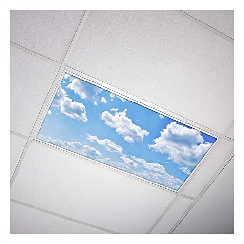 Cloud 001 Fluorescent Light Filters 2'x4' - High Pixel Light Covers for Classroom, Office, Hospital, and Building, Decorative Ceiling, Bright Replacement, Transform Your Lighting to Inspire