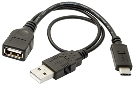 Chenyang - Cavo dati OTG da USB-C 3.1 a USB 2.0 femmina, con cavo USB Extra Power, per telefoni cellulari e MacBook Pro
