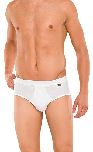 Schiesser Herren Slip - 4er Pack - Mit Eingriff - Essentials Cotton Feinripp - Briefs pflegeleicht und formstabil - Kochfest bis 95 Grad - Farbe Weiß - Größe L