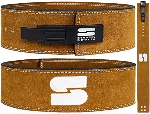 Leder-Gewichthebergürte–10mm dick–4'' breiter Powerlifting-Trainingsgürtel für Männer und Frauen–Hebegürtel für Bodybuilding, Kreuzheben, Kniebeugen und Fitness (Braun, S)