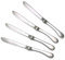 Knork Geschmiedetes Original Tafelmesser, offener Schaft, glänzend, 4-teiliges Set