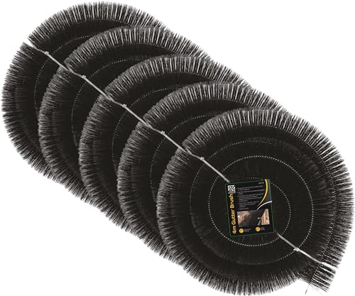 ZYBUX - Gutter Brush Bristle Guard Leaf Debris Filter, Easy Installation for Debris Filtering and Adapts to Any Shape, Drain Down Pipe Gutter Cleaning Tools, Black 4 Metre (5)