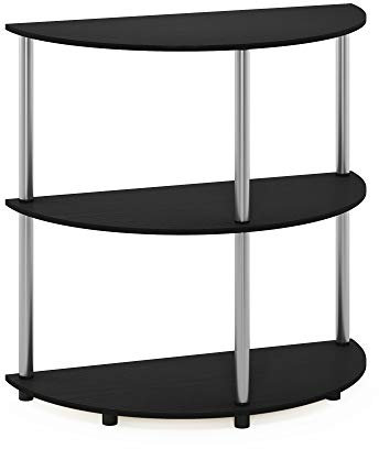 Furinno Frans Turn-N-Tube Half Round Console Table, Black Oak