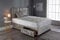 GHOST BEDS Saif Crushed Velvet Divan Bed Set With Memory Sprung Mattress, 2 Drawers and 24 Inch Grid Headboard (3FT Single, Silver)