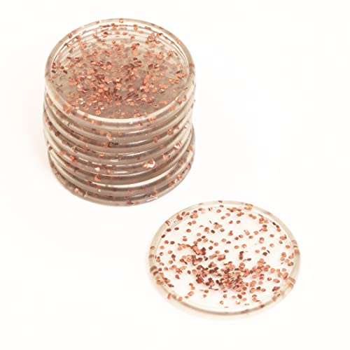 Craftelier - Plastic Glitter Disc Rings L for Scrapbooking Binding and other Crafts for Planners, Agendas, Notebooks or Albums | Pack of 9 pcs. 45 mm Diameter - Colour Pink with Glitter