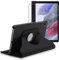 ebestStar - Funda para Samsung Galaxy Tab A7 Lite 8.7 T220 T225, Carcasa Capa Giratoria, 360 Protectora, Cuero PU Soporte, Negro + Cristal Templado