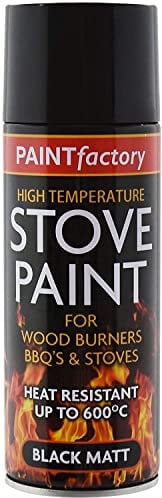 SDMAX 1x Pc High Temperature Black Matt Stove Spray Paint Up To 600°C Engine Exhaust Adhesion 400ml Heat Resistant Wood Burners BBQ Grill