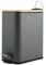 Spirella Erik Cosmetic Bin, 5 Litres, Stainless Steel with Soft-Close Mechanism and Inner Bucket, Bathroom Bin, Soft Close Waste Bin, Anthracite Bamboo
