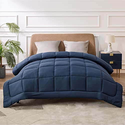 BEDSURE Bettdecke 155x220 Winterdecke 450gsm - Warm Winterdecke 155 x 220 cm für Winter, 220x155 Waschbar Dicke Winterbettdecke, Marineblau