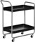 HOMCOM Carrello Portavivande a 2 Livelli con Maniglie e Ruote girevoli, Carrello Portaoggetti in Metallo per Cucina Soggiorno, 63x40.4x83.5cm, Nero