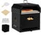 GOPLUS Horno de Pizza 4 en 1 con 32cm de Piedra, Alimentado con Madera y Gránulos, Horno para Pizza con 2 Capas, Parrilla de Barbacoa, Cubierta Impermeable, Portátil para Exterior Camping, Hasta 300ºC