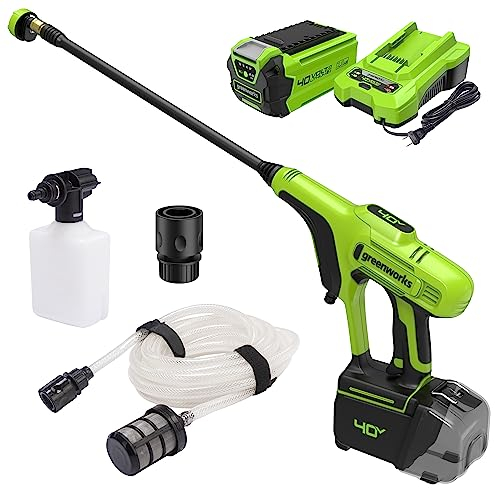 Greenworks 40V (600 PSI 0.8 GPM) Power Cleaner, 2Ah USB Battery and Charger Included