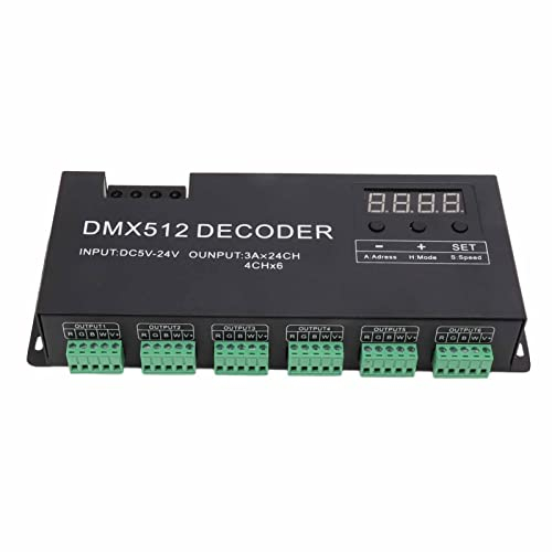 DC5-24V 24-Kanal-Decoder RGBW-Konstantspannungsdecoder Digitalanzeige Dimmtreiber LED-Controller für Bühnenbar