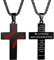 HattiDoris Baseball-Kreuz-Halskette für Herren, inspirierender Bibelvers-Kreuz-Anhänger, Edelstahlkette, 55,9 cm + 5,1 cm, Baseball-Sportschmuck, Baseball-Geschenk für Männer und Frauen, Edelstahl
