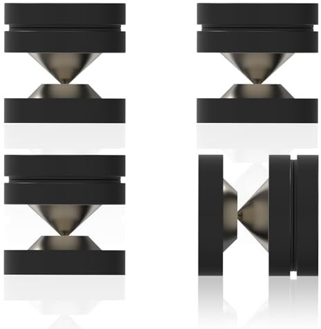 Monosaudio HiFi Speaker Spikes Pads Stainless Steel 39x39mm Speaker Isolation Feet Subwoofer Spikes Pads Amplifier Feet for Audio,Speakers,Subwoofers, Amplifier,Turntable,DAC/DVD Player(4 Sets, Black)