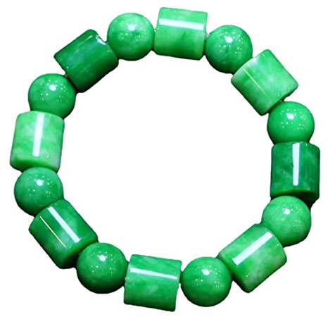 YIGEDAN Handmade Jade Beaded Bracelet - Elastic Strand Bracelets for Men and Women