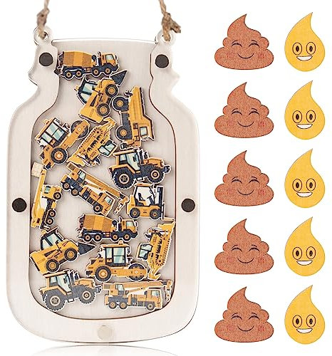 Lot de 40 pots de récompense pour les tout-petits, tableau de récompenses pour enfants sur le thème de la construction, récompenses d'entraînement pour aller aux toilettes, tableau de comportement