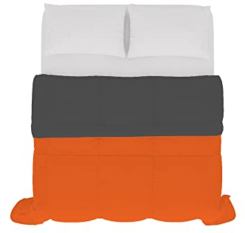 Italian Bed Linen SOGNI E CAPRICCI Sommerdecke, zweifarbig, Orange/Dunkelgrau, 250 x 200 cm