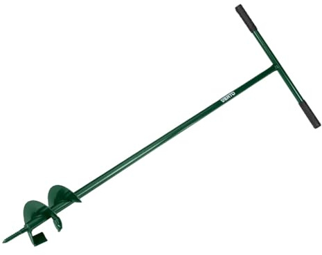 VERTO Handbohrer Erdbohrer Hand Gartenbohrer Erdlochbohrer (110 mm) | Handerdbohrer fahlbohrer Pflanzbohrer Blume Pflanzgefäße Schnecke, Für Garten Pflanzen Löcher Graben Durchmesser