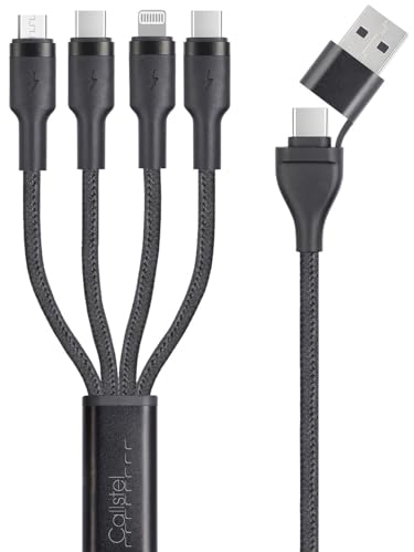 Callstel Lightning Ladekabel: 8in1-Lade-/Datenkabel USB-C/A zu USB-C/Micro-USB/Lightning 60 W, 30 cm (Android-Ladekabel, Multi iPhones, Kopfhörer Adapter)