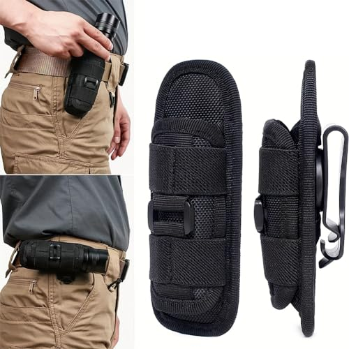 Funda de Linterna Rotación de 360°,Funda para Linterna,Estuche para Linterna,Bolsa de Linterna Táctica,Bolsa de Cinturón para Linterna,Funda Táctica para Linterna,Bolsas Colgantes para Caza Camping