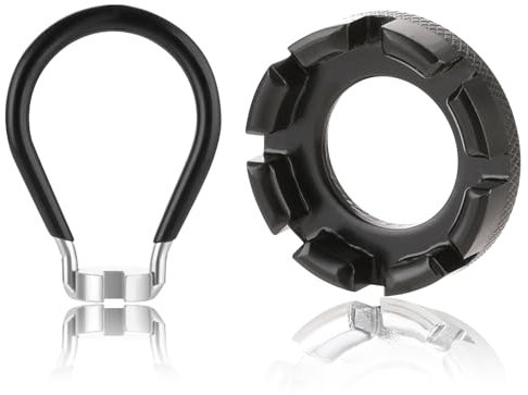 Bewudy Lot de 2 clés à rayons de vélo - Outil de serrage à rayons de vélo - 8 voies - 10-15 - Pour réparation de rayons de vélo - Noir