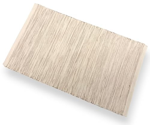 SpazioTessile Tappeto Stuoia Cucina Multiuso 100% Cotone Super Natural Indiano 6 Misure CH (Natural, 50x80)