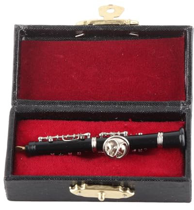 Miniatur-Oboe-Brosche – Exquisites Musikinstrument aus Metall Mit Roter Samtlinie, Perfekt Für Musikliebhaber Und Zum Verschenken
