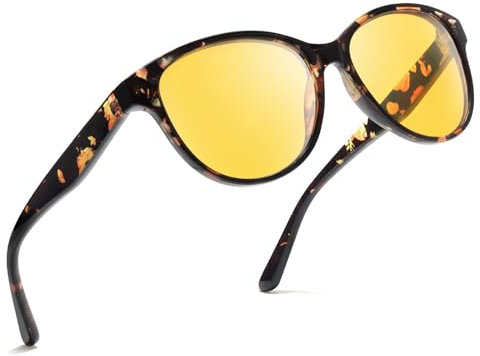 Myiaur Night Driving Glasses for Women Polarised Yellow Lenses Anti-Glare Headlight Night Vision Glasses Enhanced Visibility & Comfort Lightweight