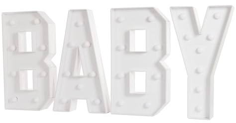 RjcdOPL Letras luminosas gigantes BABY LED en altura 70 cm, niño y niña, decoración para baby shower, fiesta de género, fiestas de nacimiento, cumpleaños