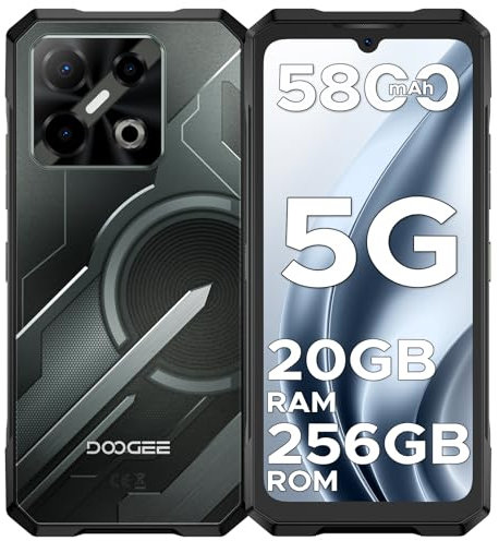 DOOGEE Blade GT Play Móvil Rugerizado 5G, Efecto Luz LED, 10.5mm Cuerpo Ultra Delgado Movil Indestructible Andriod 14, Dimensity 7025/ Octa Core, 20GB+ 256GB/2TB, Doble SIM, NFC, 50MP+16MP Smartphone