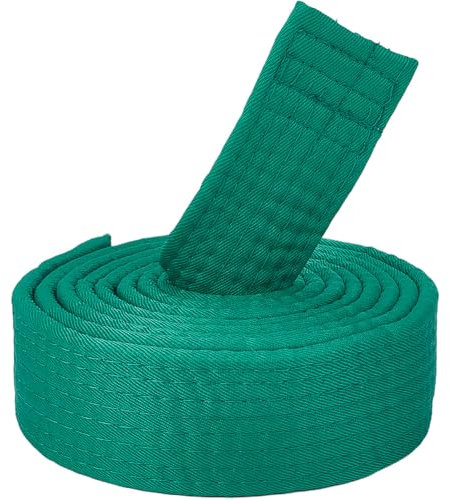 CREATCABIN Cinturón Verde de Jiu Jitsu de Poliéster para Artes Marciales, Cinturón de Judo, Jiu-Jitsu, TKD, Aikido, Uniforme, Cinturón de Rango, Largo, Suave, Ajuste Universal, Cinturones de Taekwondo