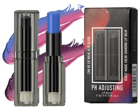 Ph Lip Balm, 2er-Set feuchtigkeitsspendende Lippenpflege, personalisiert mit Farbwechsel Balm, temperaturreaktive Feuchtigkeitspflege, tägliche Routine für Damen, Mädchen, weiche Lippen