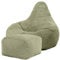 Icon Dalton Sitzsack mit Hocker Cord, Salbeigrün, Gaming Sitzsack Erwachsene mit Füllung, Bean Bag, Cord Sessel, Lounge Sessel, Lounge Stuhl, Schlafzimmer, Wohnzimmer, Wohnzimmer Möbel