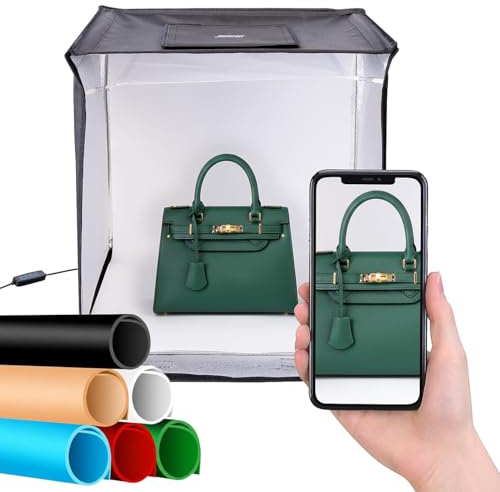 Somikon Fotostudio: Fotobox zum Fotografieren, faltbar, mit LED-Licht, 60 x 60 x 60 cm (Lichtzelt, Studio Lichtzelt, Bilder)