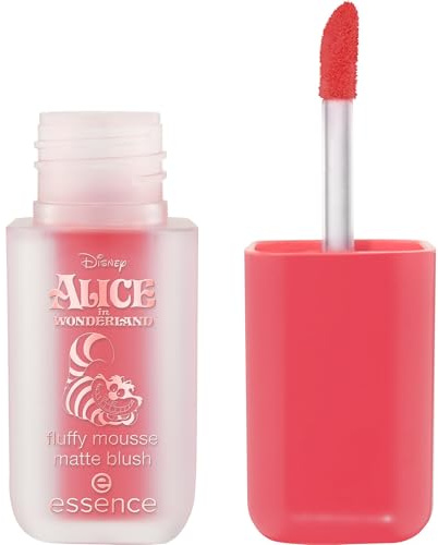 essence Disney Alice in Wonderland fluffy mousse matte blush, Rouge, Nr. 01, Rot, sofortiges Ergebnis, natürlich, matt, vegan, ohne Parfüm, ohne Alkohol, ohne Parabene, 1er Pack (3.7g)