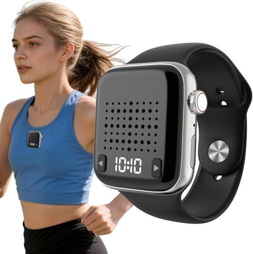 OHLPRO Wearable Bluetooth Lautsprecher Klein, Tragbarer Armband&Magnet Clip-On Wireless Speaker Mini, Stereo HD-Sound Bluetooth 5.3 Freisprechfunktion Mit Zeitanzeige, Ideal für Travel Sport Outdoor