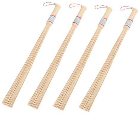 HOODANCOS 4 pièces Bâton de Massage Bambou Massage Musculaire Ergonomique pour Dos Épaules et Jambes Outil Gua Sha Portable pour Relaxation et Fatigue