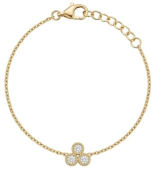 Suzan Gold Drei Zirkonia Armband Rund 925 Sterling Silber Damen vergoldet filigran elegant minimalistisch Armband nickelfrei Geschenk Damenarmband