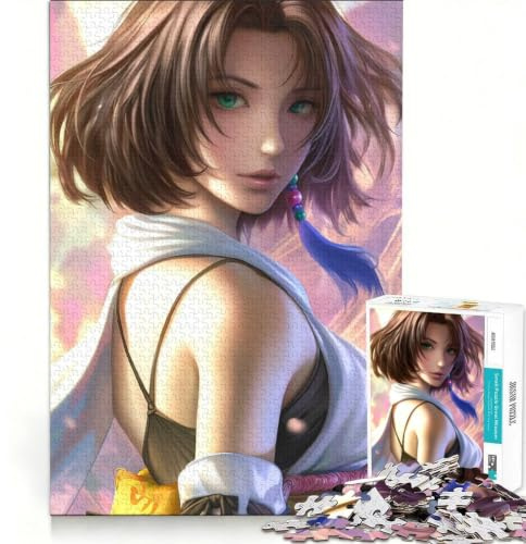 1000-teiliges Puzzle für Erwachsene Yuna Final FantasyxPortrait Lernspielzeug Eltern-Kind-Interaktion einzigartiges Geburtstags 38x26cm