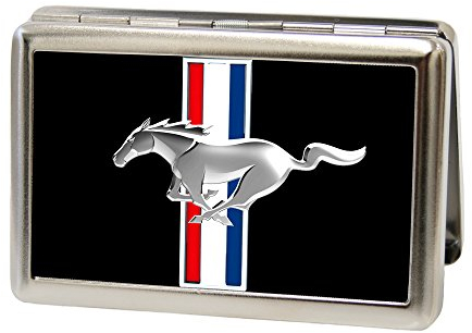 Buckle-Down Visitenkartenetui für Ford Mustang, groß, Schwarz