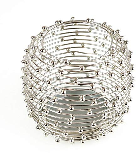Windlicht Stadio aus metall silber 13,5 cm