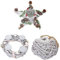 3er Set Adventskranz + Windlicht + Gesteck, Weihnachtsdeko Tischkranz Stern mit Glaseinsatz