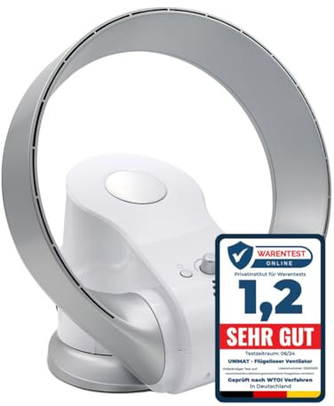 Unimat flügelloser rotorloser Ventilator, Tischventilator im ungewöhnlichen Design zur Wandmontage geeignet, stufenlos regelbar