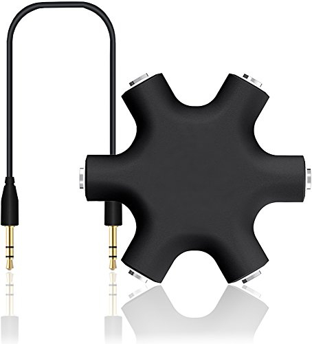 innoGadgets® répartiteur Audio | Distributeur pour Prises Jack 3,5mm avec 6 connecteurs | Câble Inclus pour la Connexion à la Source Audio