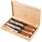 MostroMania Set da Cucina Coltelli Giapponesi Professionali con Manico, Valigetta Regalo in Legno Inclusa, Lame Trincianti in Acciaio Nakiri e Santoku