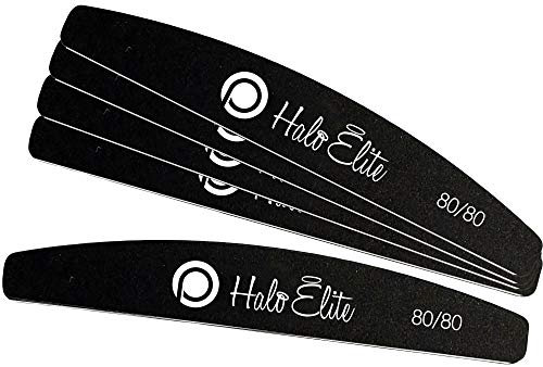 Pure Nails Halo Elite Black Moon Nail Foam Files - 80/80 Grit (Pack Of 5)